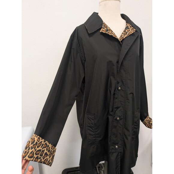 Vintage TravelSmith Reversible Cheetah Leopard Print Rain Jacket sz L Outdoor - Picture 6 of 12
